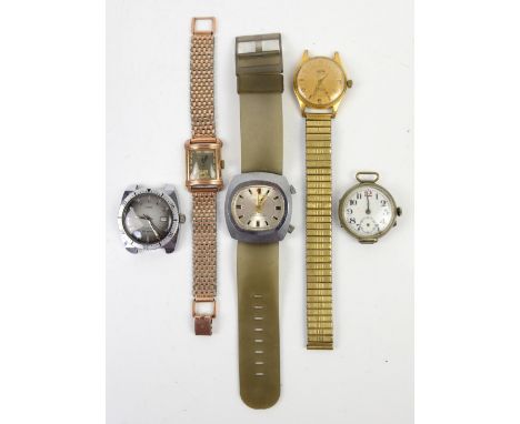 Bulova ladies Tank watch, with gold plated case and bracelet, an Enicar ultrasonic watch, dial marked Rossiter and Son's, Vin