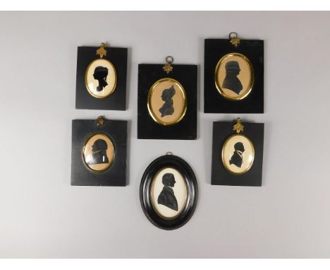 A collection of portrait miniatures, to include a pair titled 'By Mr Hubbard', label on the reverse, another similarly titled