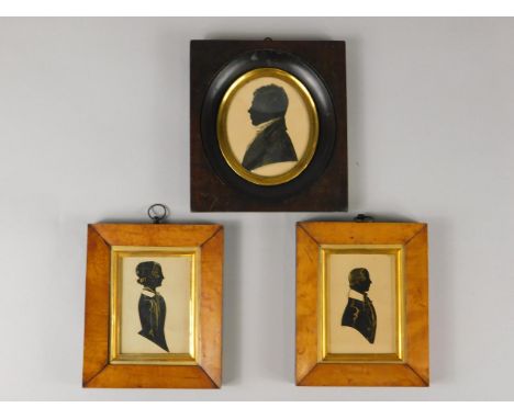 A pair of 19thC portrait miniatures, of Isabella Ann Stapi Bennett, dated 1950, George Bennett also dated 1950 in maple frame