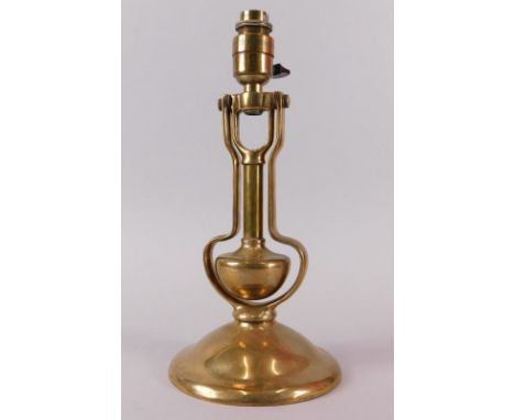 A Kondu bell metal and brass ship's table lamp, on tapering base, 31cm high overall
