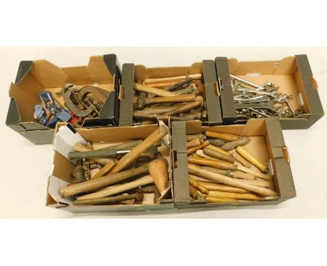 Miscellaneous woodworking tools, to include chisels, hammers, miscellaneous spanners, etc.