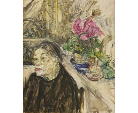 *Olwyn Bowey RA (b.1936)PORTRAIT SKETCH OF EUGENIAOil on canvas61 x 51cmExhibited: Royal Academy, London, Summer Exhibition, 