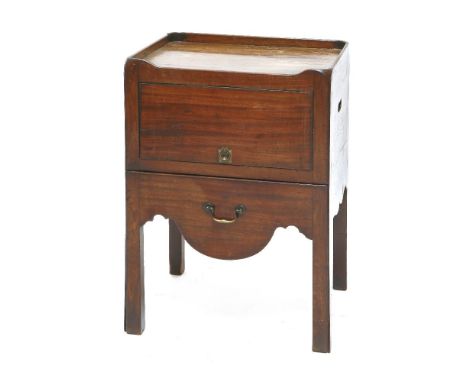 A George III mahogany night commode,with a hinged door and pull-out drawer, converted,56cm wide48cm deep78cm high