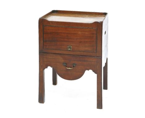 A George III mahogany night commode,with a hinged door and pull-out drawer, converted,56cm wide48cm deep78cm high