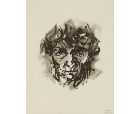 *Maggi Hambling (b.1945)SELF PORTRAITSigned and dated 'November '92' l.r., pen and ink and wash61 x 48cmProvenance: Purchased