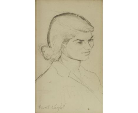 *Carel Weight RA (1908-1997)PORTRAIT SKETCH OF ENID, BUST LENGTHSigned l.l., pencil21.5 x 12cm*Artist's Resale Right may appl