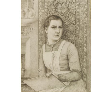 George James Howard, 9th Earl of Carlisle (1843-1911)PORTRAIT OF CECELIA HOWARD, THE ARTIST'S DAUGHTER, THREE-QUARTER LENGTH 