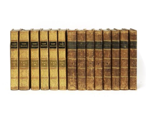 (BINDING): 1- Milton, John; Rev H.J. Todd: The Poetical Works of John Milton, with Notes of Various Authors. In 6 volumes. Fo