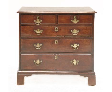 A George III mahogany chest, of two short and three long drawers, with later handles and bracket feet,84cm wide48cm deep82cm 