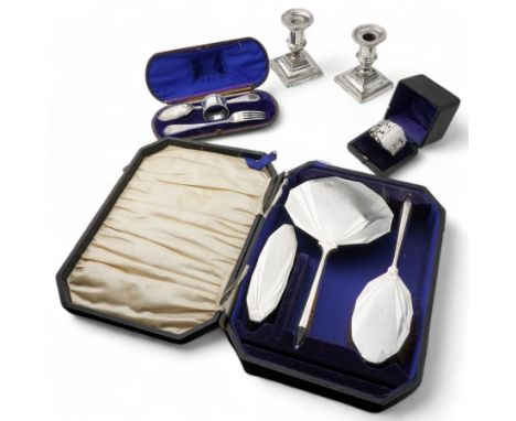 Silver backed three piece dressing table set with engine turned decoration Birmingham 1929 by Daniel Manufacturing Company, c