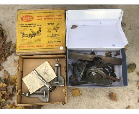 HOBBIES MITRE CUTTING TOOL AND CORNER CRAMP AND FURTHER TOOLS 
