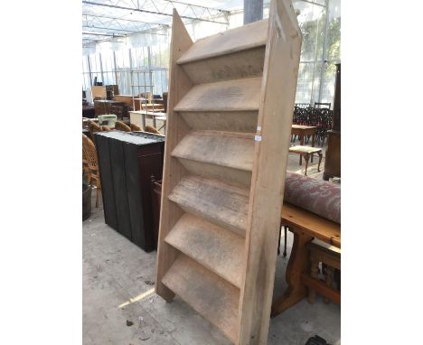 A SIX STEP SET OF WOODEN STAIRS 
