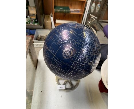 A MODERN DESK GLOBE ON METAL STAND 