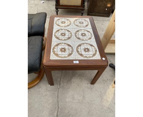 A RETRO TILE TOP COFFEE TABLE 