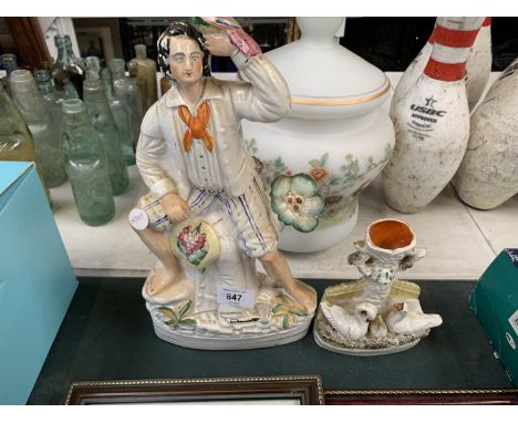 TWO STAFFORDSHIRE CERAMIC FIGURES 