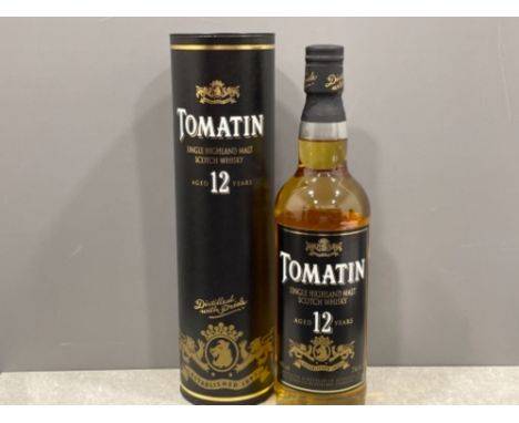 Tomatin single highland Malt scotch whisky. (Unopened &amp; in original box) aged 12 years
