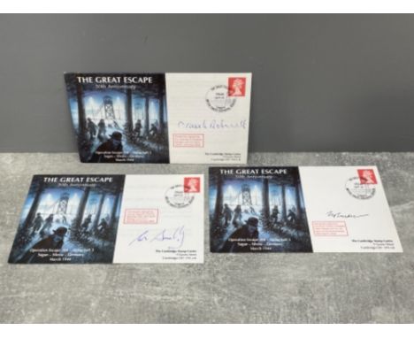 The Great Escape 50th anniversary 1st day covers Anniversaries signed personally by Ivo Peter Tonder, F/L Charles D Roberts a