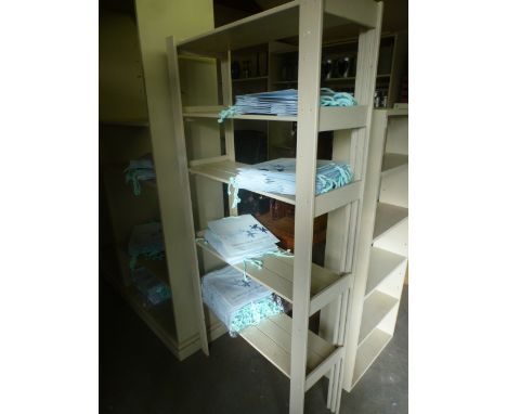 A single painted open shelf shop unit - Height 176cm x Width 83cm x Depth 30cm