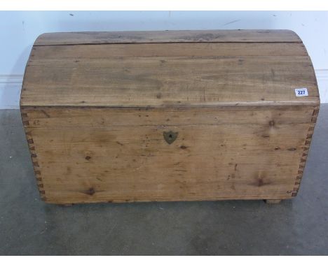 A 19th century pine dome topped trunk - Width 78cm 