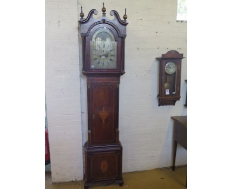 A 19th century mahogany eight day striking longcase clock with a 13" silvered moonroller dial, the arch signed GIMBLETT & VAL