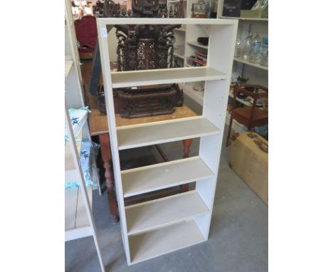 A single painted open shelf shop unit - Height 145cm tall x Width 59cm x Depth 22cm