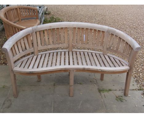A Bramblecrest teak banana bench