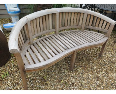 A Bramblecrest weathered teak banana bench 