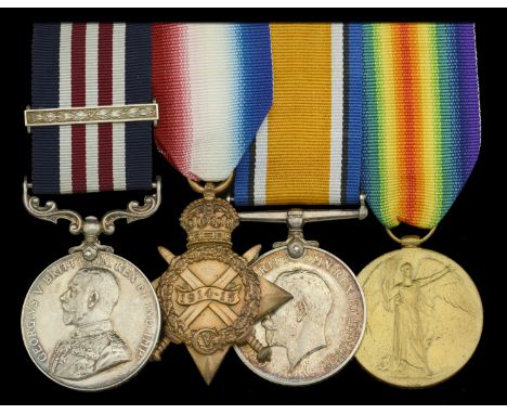 A Great War ‘Western Front’ M.M. and Second Award Bar group of four awarded to Corporal J. T. Ballantyne, 8th Battalion, Some