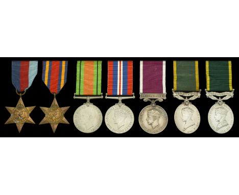 Five: Private R. J. Page, Somerset Light Infantry 1939-45 Star; Burma Star; Defence and War Medals 1939-45; Army L.S. & G.C.,