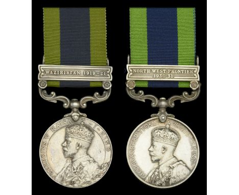 India General Service 1908-35, 1 clasp (2), Waziristan 1919-21 (230097 Gnr. J. Fifield, R.G.A.); North West Frontier 1930-31 