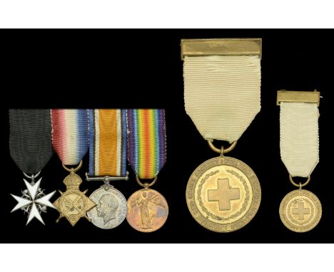 The mounted group of four miniature dress medals attributed to Cicely, Lady Charles Cavendish-Bentinck, British Red Cross Soc