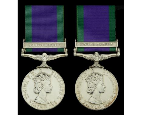 General Service 1962-2007, 1 clasp, South Arabia (2) (23924036 L/Cpl. N. Auty. SCLI; 23977815 Pte. T. J. Longney. SCLI.) good