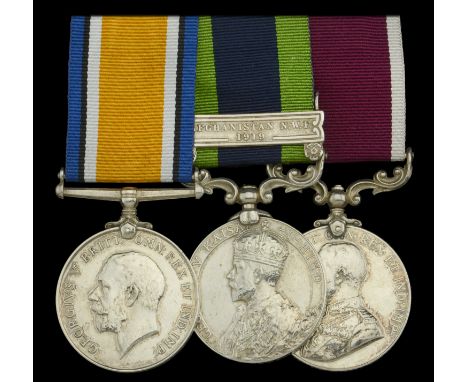 Three: Sergeant R. E. Naylor, Somerset Light Infantry  British War Medal 1914-20 (8224 Sjt. R. E. Naylor. Som. L.I.); India G
