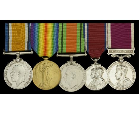 Five: Company Sergeant Major K. L. Sanders, Somerset Light Infantry  British War and Victory Medals (52385 Pte. K. L. Sanders