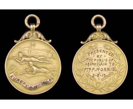 Aberdulais, near Neath, Glamorgan, Great War Tribute Medal, 28mm, gold (9ct., 12.56g), hallmarks for Birmingham 1917, the obv