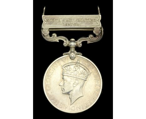 India General Service 1936-39, 1 clasp, North West Frontier 1937-39 (5826997 Pte. J. Howes. Suff. R.) nearly extremely fine £