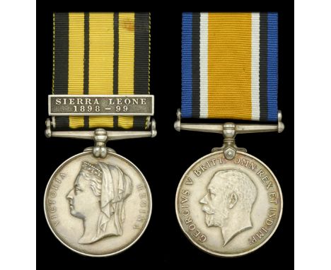 Pair: Lieutenant-Colonel J. E. King-Church, 1st West India Regiment  East and West Africa 1887-1900, 1 clasp, Sierra Leone 18