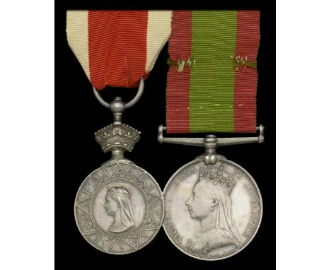 Pair: Colonel A. W. Macnaghten, 2nd Bombay Light Cavalry, Indian Army, who during the Abyssinia campaign received the unusual