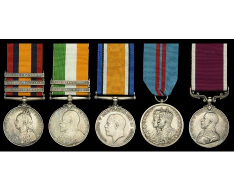 Five: Regimental Sergeant Major W. J. Gilbert, Royal Engineers  Queen’s South Africa 1899-1902, 3 clasps, Cape Colony, Orange