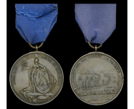 Alexander Davison’s Medal for The Nile 1798, bronze, fitted with loop and small ring suspension, minor edge bruising, good ve