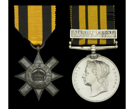 Pair: Private J. Nelson, 2nd West India Regiment  Ashanti Star 1896, unnamed as issued; East and West Africa 1887-1900, 1 cla