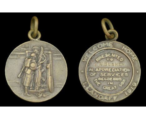 Llandaff, Glamorganshire, Great War Tribute Medal, 26mm, bronze, the obverse depicting the seated figure of Britannia embraci