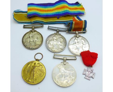 Four WWI medals, Victory medal to 8825. 1.A.M. C.F.J. Hayden R.A.F., three British War Medals to 2213 Pte. J. Lee R.A.M.C.; T