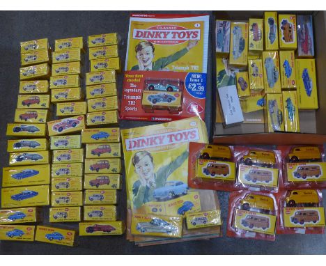 A collection of sixty-two DeAgostini Dinky model vehicles and one Corgi 2001 model Austin A35 