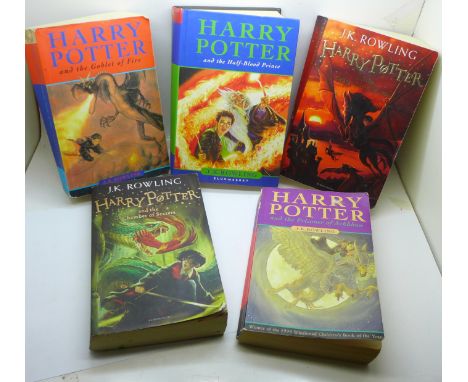 Seven Harry Potter novels including Half-Blood Prince first edition 