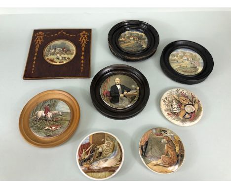 STAFFORDSHIRE POT LID POTLID PRATTWARE: Selection of 19th century Prattware potlids various (potlid pot lid pratt prattware)