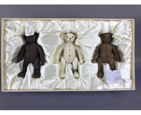Treasured bears, a Limited  boxed set of ceramic poseable bears by the Treasured bear company , in original box with certific