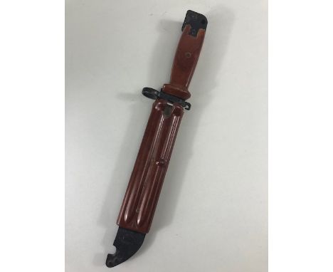 Military interest , Cold War  Polish  bayonet  for the  AK47 grip marked 38/2 in original scabbard