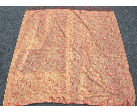 Large vintage Paisley pattern shawl. [155x163cm] 