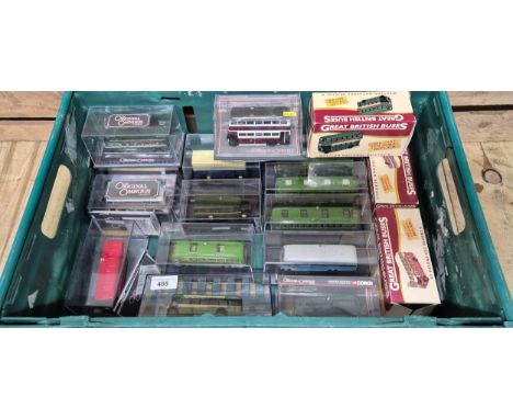 A crate of vintage bus models, The original omnibus bus models &amp; The great British bus models
